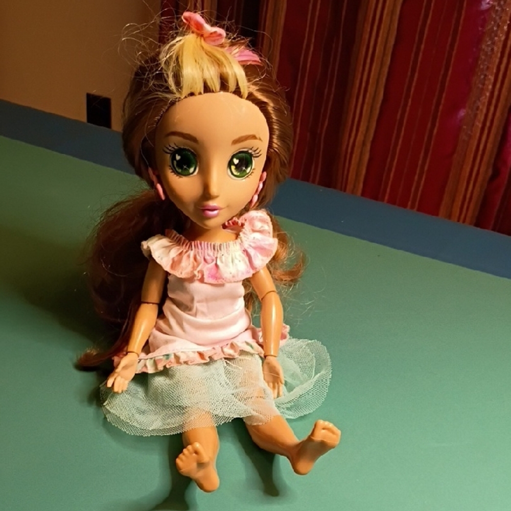 Behind Ivy Eco-friendly Stylish Doll with Pink Dress and Brown Hair